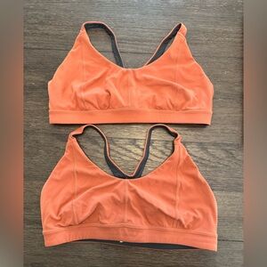 PraNa Women's rust orange Sports Bra size XL set of two